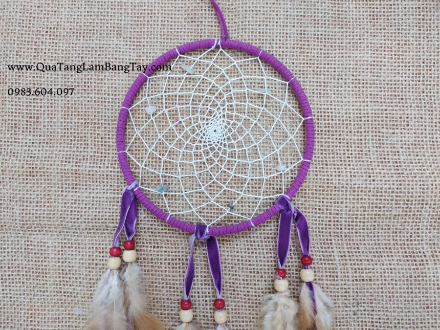 dreamcatcher màu tím đính đá 